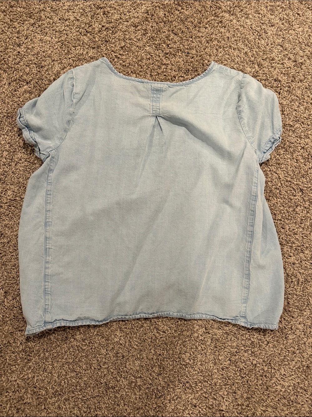 J. Jill Light Blue Short-Sleeve Pocket Tee - Picture 3 of 3